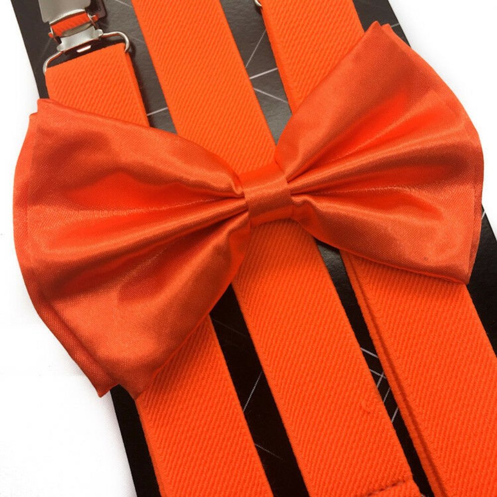 Suspender & Bow-Tie Orange for Adults Men Women